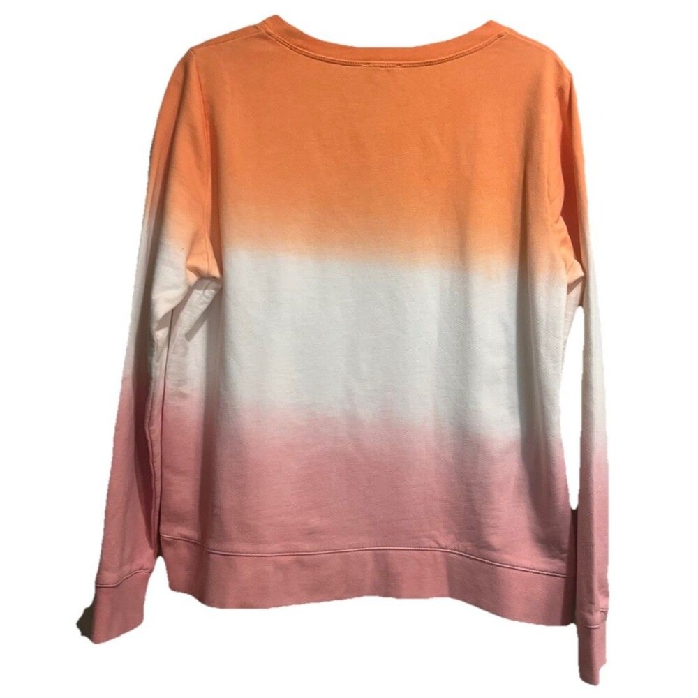 J. Crew Women's Sweatshirt M Longsleeve Cotton Multicolored Fade Crew Neck - Picture 3 of 4